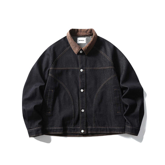 Herren Boxy-Jeansblouson mit Cordkragen und Druckknopfleiste Shop Nory