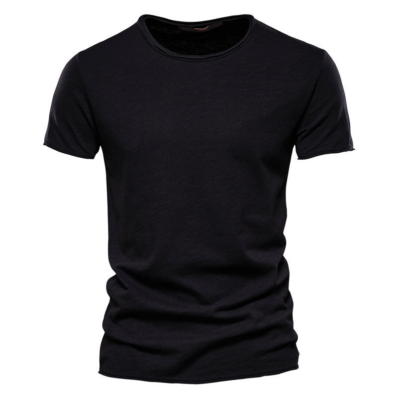 Herren nan leichtes Baumwollshirt mit Rundhalsausschnitt und schlanker Passform