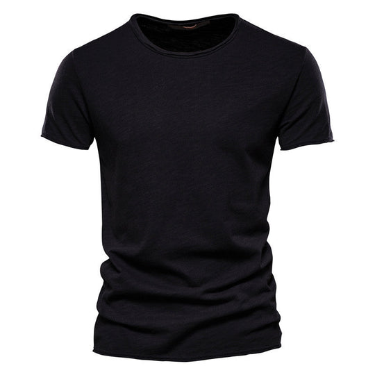 Herren nan leichtes Baumwollshirt mit Rundhalsausschnitt und schlanker Passform