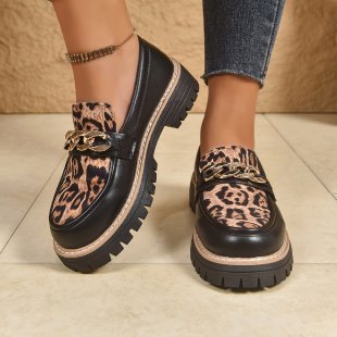 Damen Modische Lack-Loafer mit übergroßer Schleife und grober Profilsohle Shop Nory