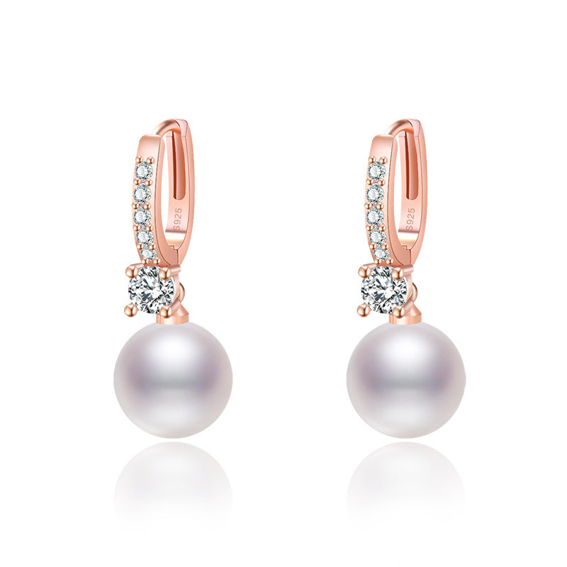 Damen Pearlohrstecker mit funkelnden Zirkonia Shop Nory