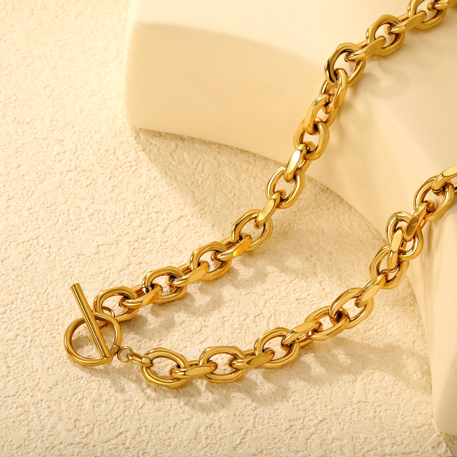 Damen Edelstahl Gliederkette mit verstellbarem Toggleverschluss Shop Nory