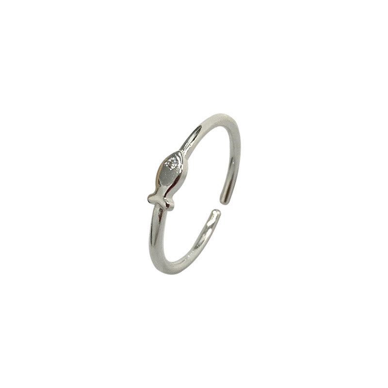 Damen Feiner Silberring mit Fischmotiv Shop Nory
