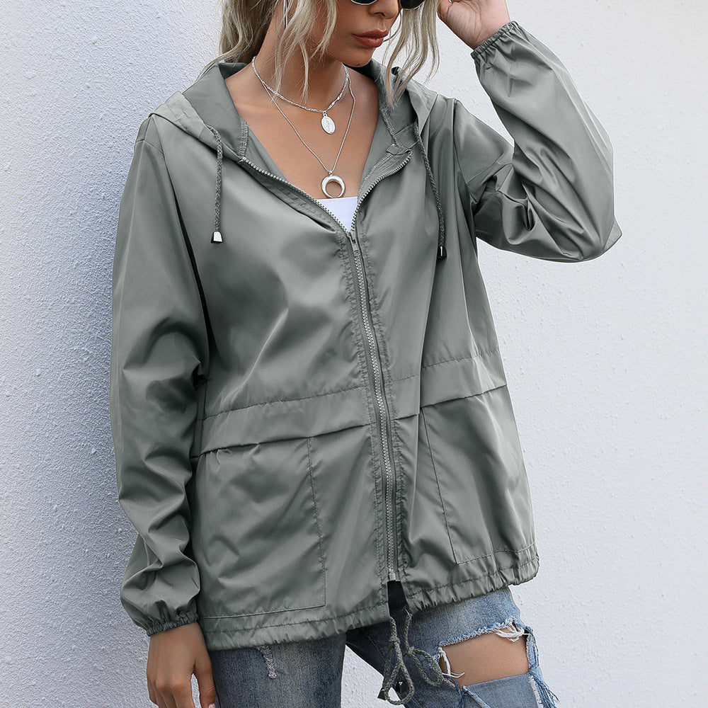 Damen Freizeitjacke mit verstellbarem Kordelzug und leichtem Material