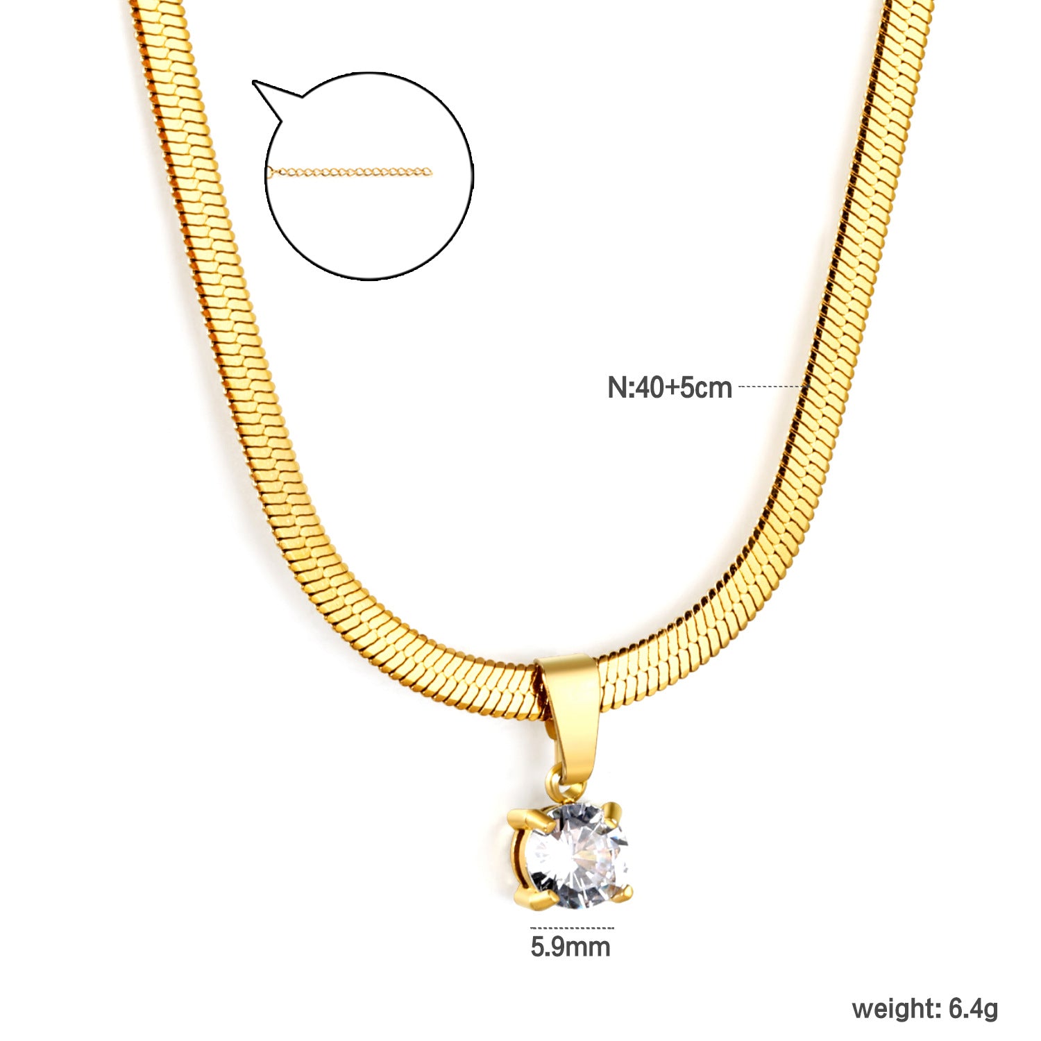 Damen Halskette mit funkelndem Kristallanhänger und hochwertiger Edelstahl-Beschichtung Shop Nory