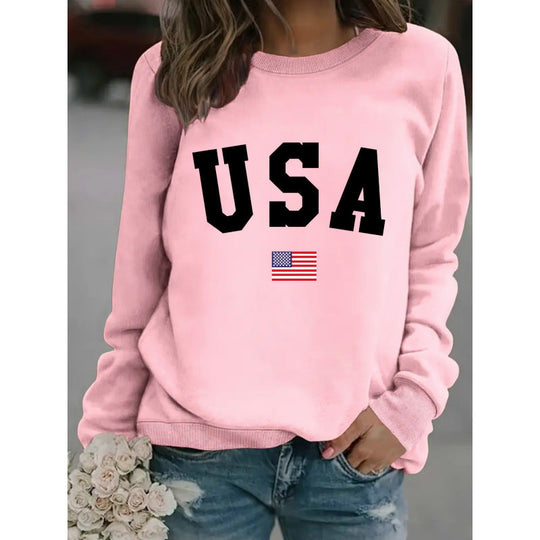 Damen Sweatshirt mit modernem USA-Statement und gemütlicher Passform