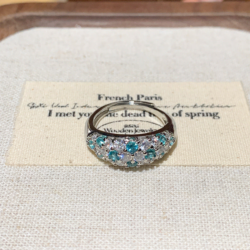 Damen Funkelnder Zirkonia-Edelstahlring mit detailliertem Design Shop Nory