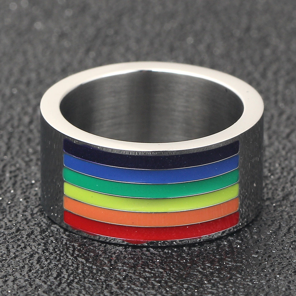 Damen Ring mit buntem Streifenmuster Shop Nory