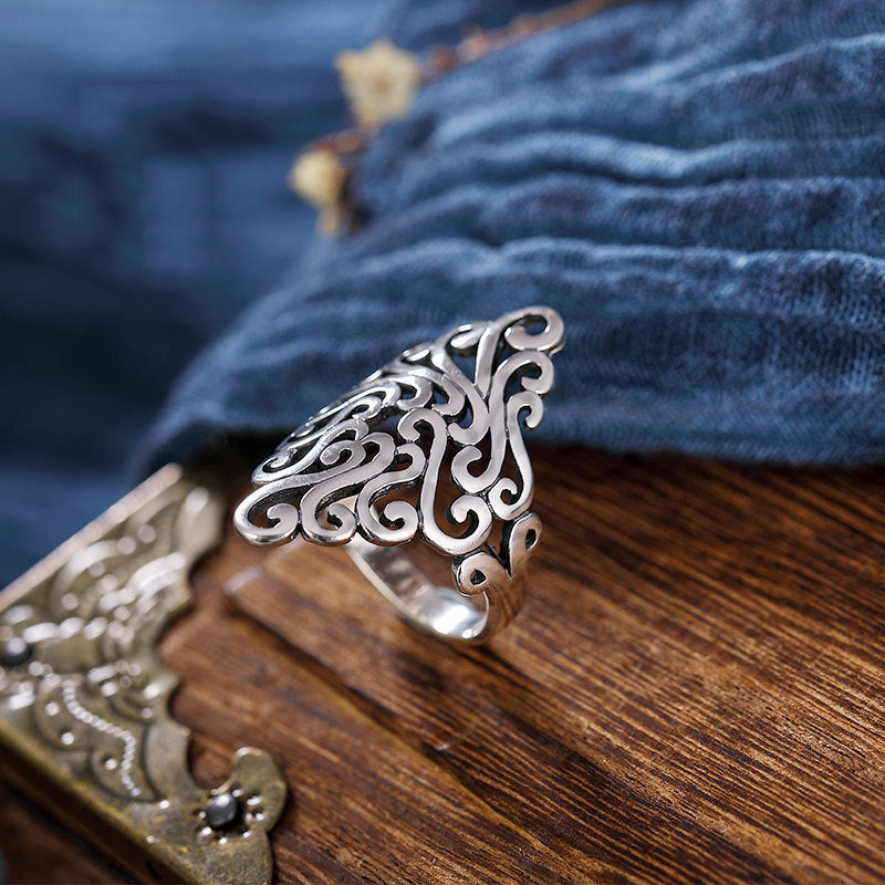 Damen Offener Ring mit kunstvollem und filigranem Design Shop Nory