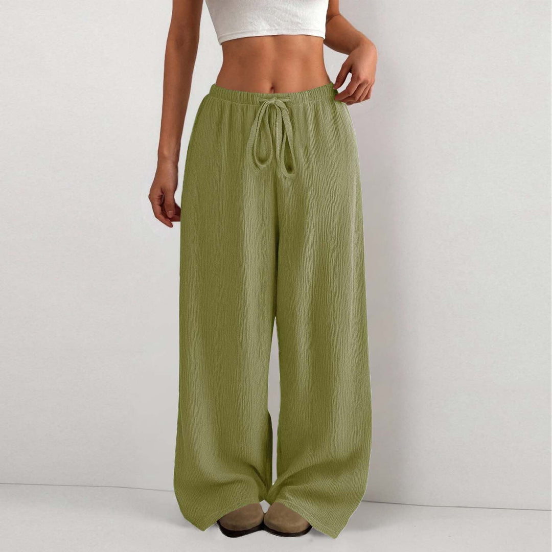 Damen Weite Sommerhose aus leichtem Stoff mit Gummizug