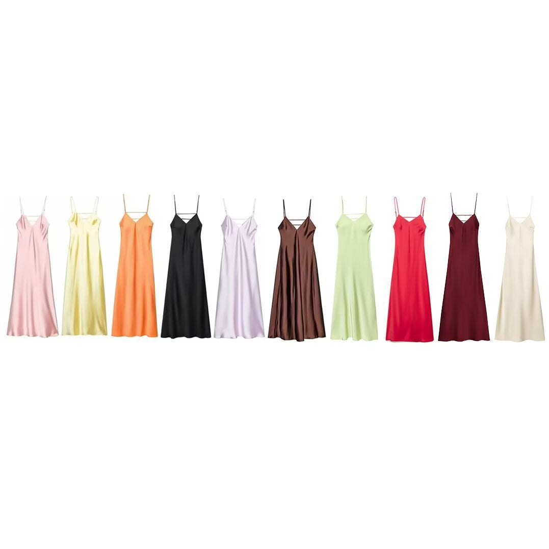 Damen Sommerliches Spaghettiträgerkleid mit schmeichelndem Schnitt und fließendem Stoff