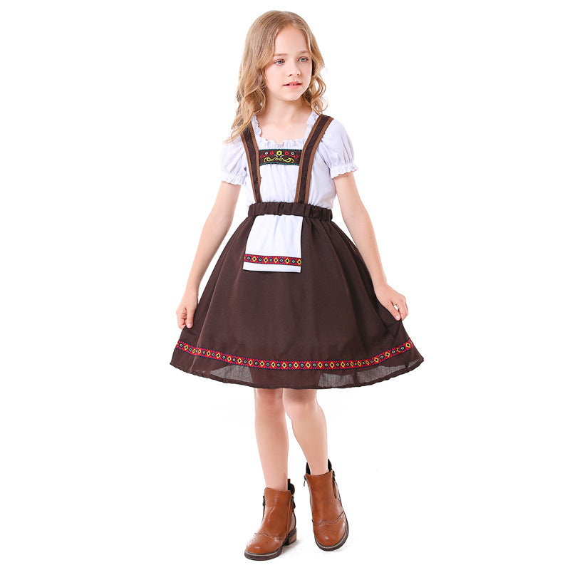 Damen nan traditionelles Mädchen-Dirndlkleid mit Schürze und dekorativen Stickereien Shop Nory