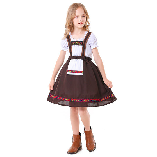 Damen nan traditionelles Mädchen-Dirndlkleid mit Schürze und dekorativen Stickereien Shop Nory