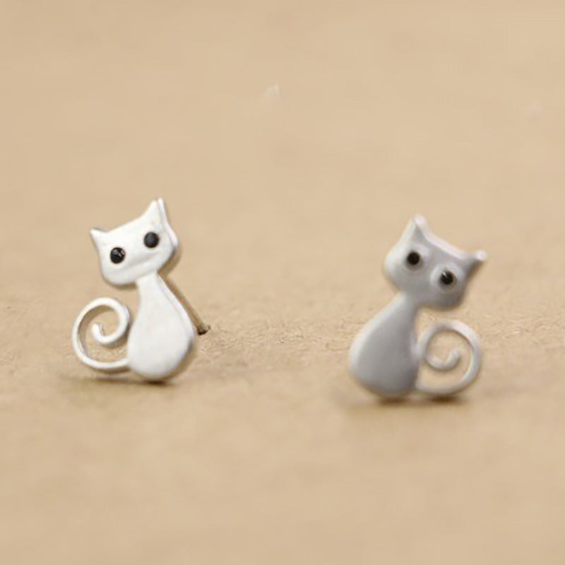 Damen Ohrringe mit verspieltem Katzenmotiv und funkelnden Zirkonia Shop Nory