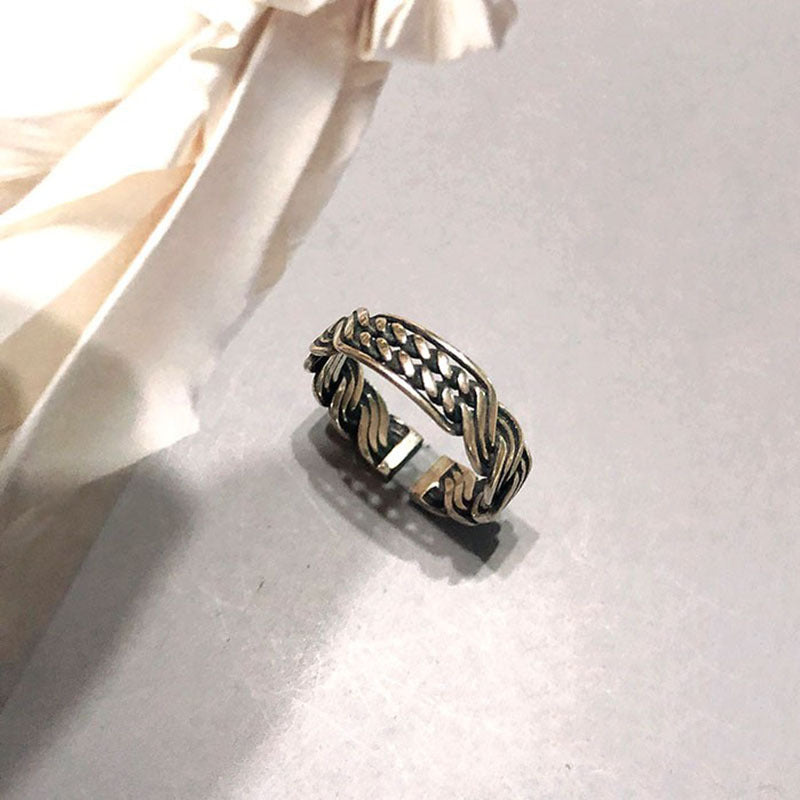 Damen Offener Ring mit kunstvollem Flechtmuster Shop Nory