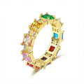 Damen Eleganter Ring mit bunten Edelsteinen und luxuriöser Fassung Shop Nory