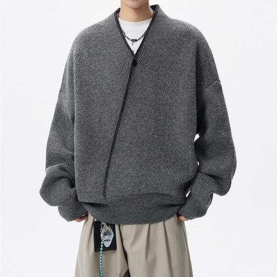 Herren Großer Strickpullover mit Knopfleiste Shop Nory