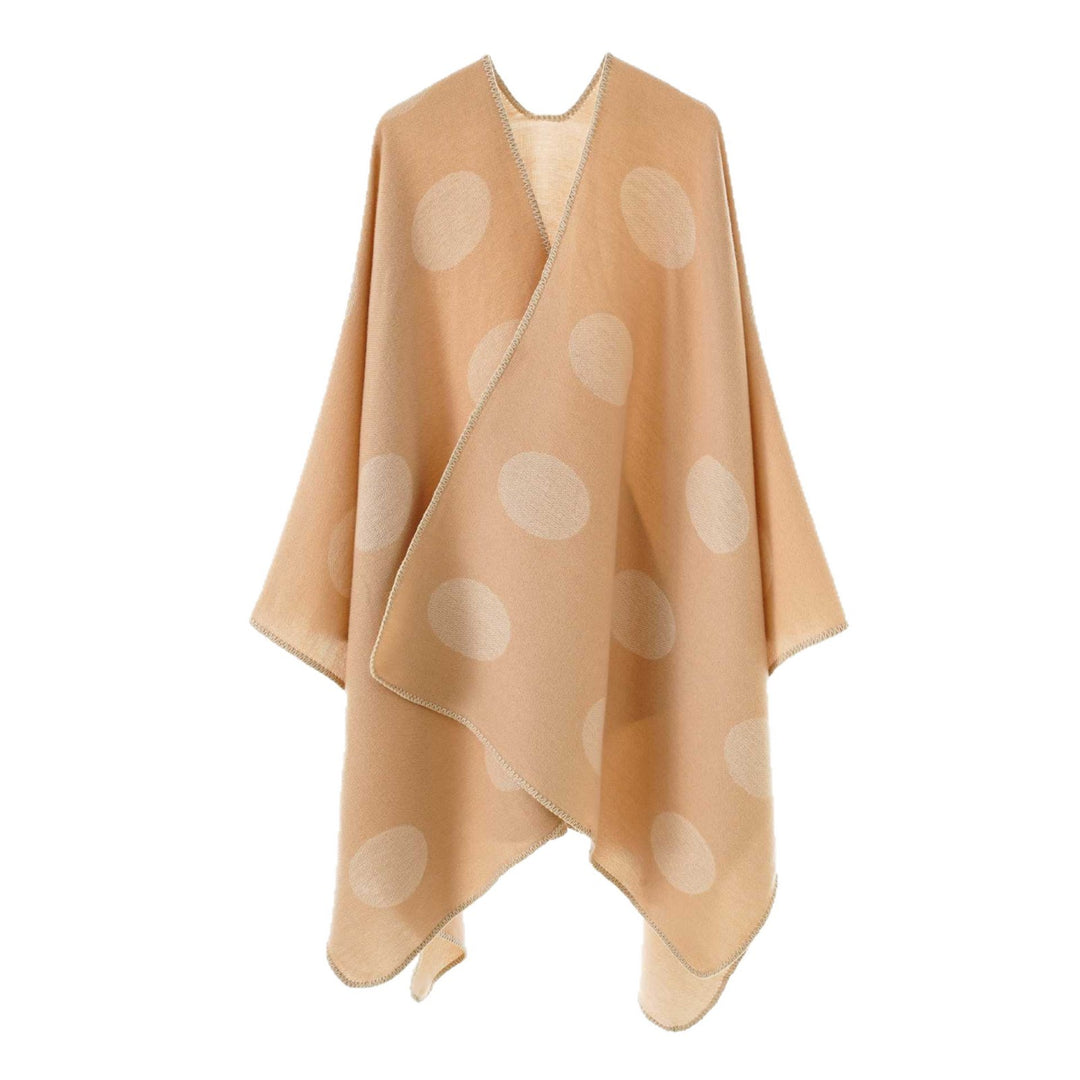 Damen Punkte-Überwurf Cape aus Wollmix mit Zierstich Shop Nory