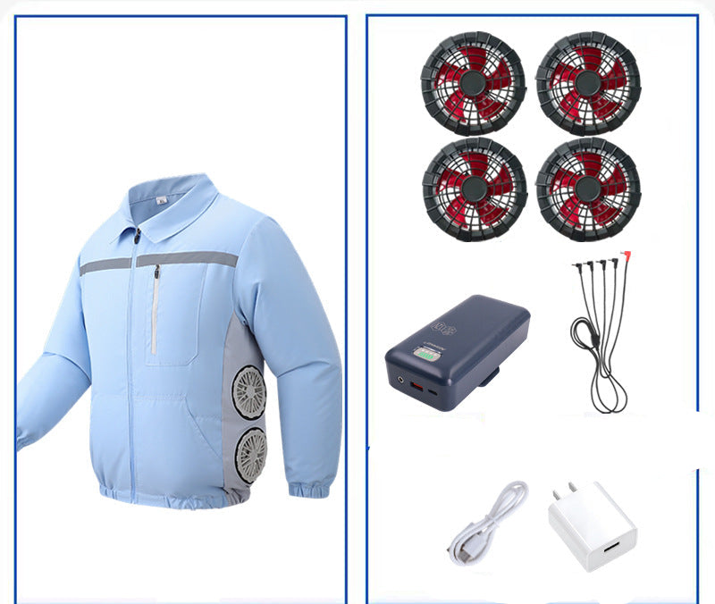 Unisex nan kühlende Ventilationsjacke mit integrierten seitlichen Lüftern und atmungsaktivem Funktionsmaterial Shopnory