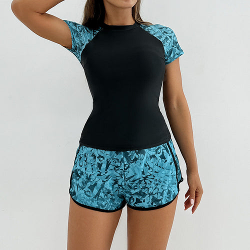 Damen Sportlicher Rashguard mit Shorts