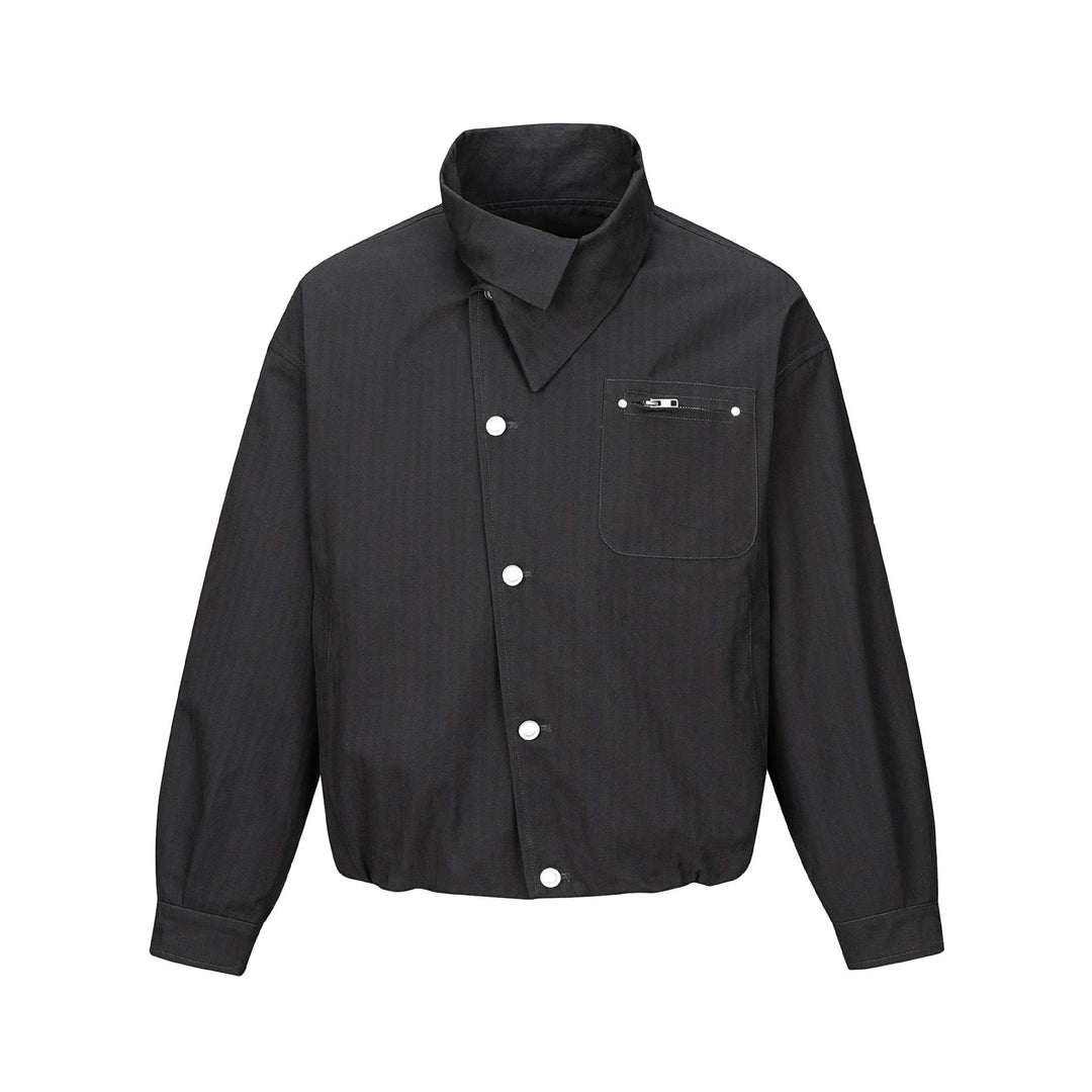 Herren Kurz geschnittener Canvas‑Blouson mit hohem Stehkragen und Druckknopfleiste Shop Nory