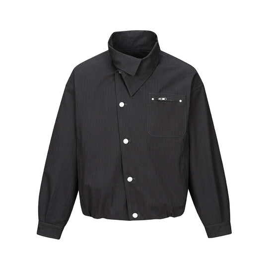 Herren Kurz geschnittener Canvas‑Blouson mit hohem Stehkragen und Druckknopfleiste Shop Nory