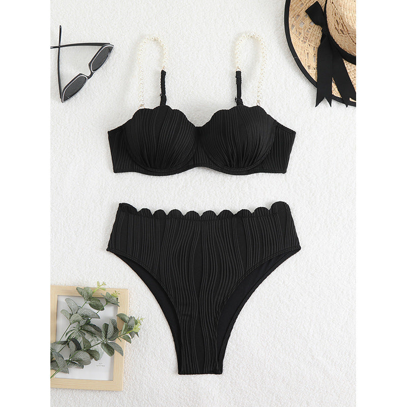 Damen Hochwertiger Push-Up Bikini mit Skulptur-Rippdesign