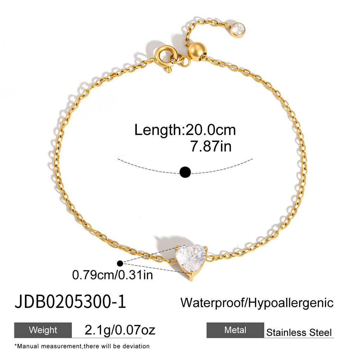 Damen Fußkettchen mit funkelndem Zirkonia und hypoallergenem Edelstahl Shop Nory