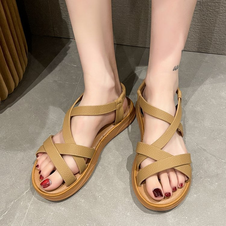 Damen Bequeme Sandalen mit elastischem Fersenriemen