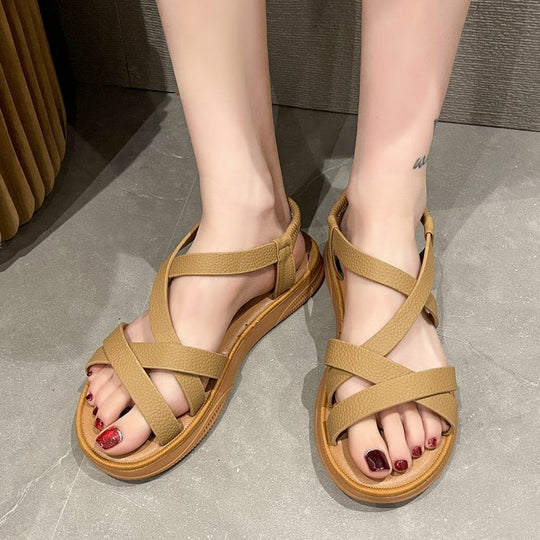 Damen Bequeme Sandalen mit elastischem Fersenriemen