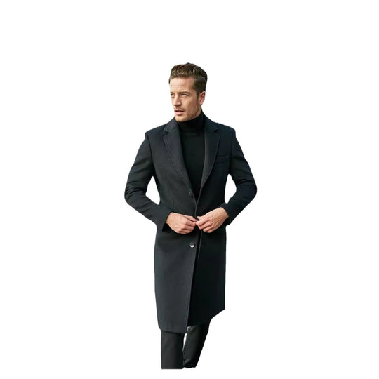 Herren Taillierter Wollmix-Mantel im klassischen Einreiher-Stil Shop Nory