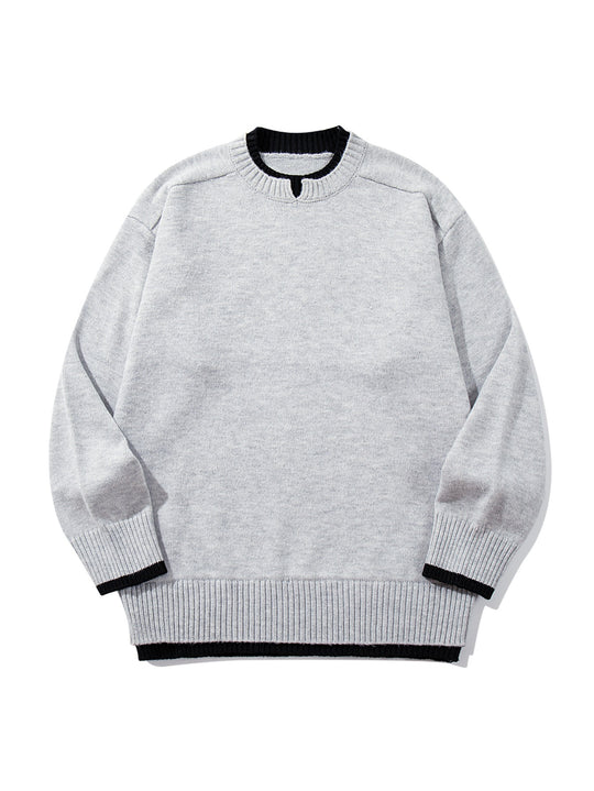 Damen Oversize‑Strickpullover mit kontrastiertem Rippkragen und verlängertem Bund Shop Nory