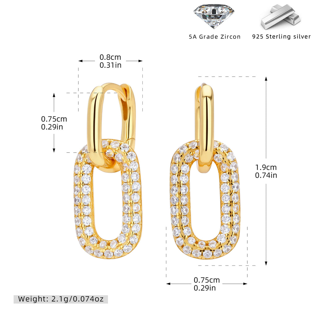 Damen Ohrringe mit funkelndem Zirconbesatz aus hochwertigem 925 Sterling Silber Shop Nory