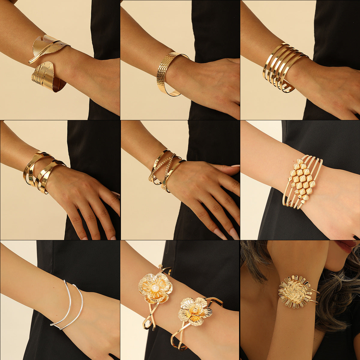 Damen Offener Armreif mit elegant geschwungenem Design Shop Nory