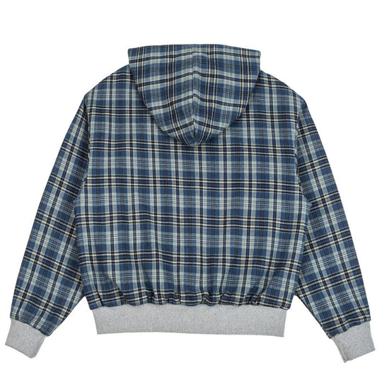 Unisex Gefütterte Kapuzen-Bomberjacke mit karierter Flanell-Innenfütterung und robustem Reißverschluss Shop Nory