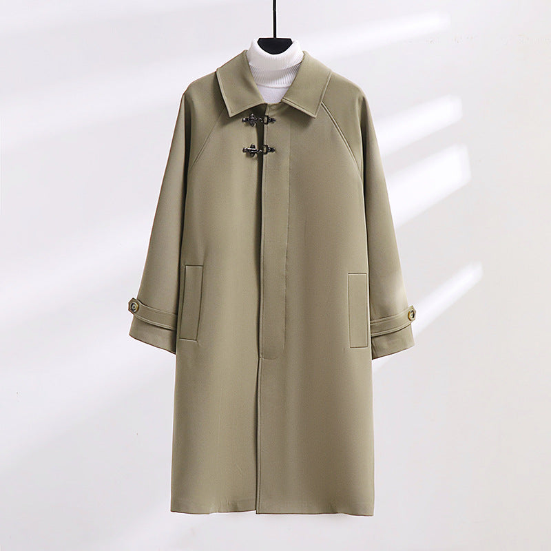 Damen Longline-Mantel mit Knebelverschluss und Raglanärmeln Shop Nory