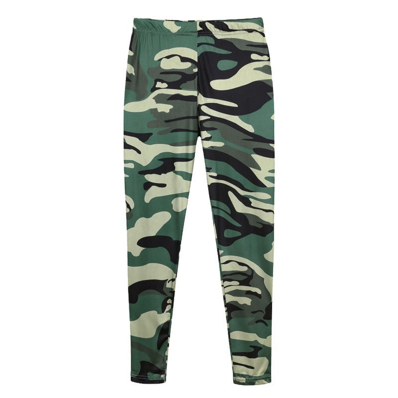 Damen Camouflage Fitness-Leggings im hochtaillierten Schnitt Shopnory