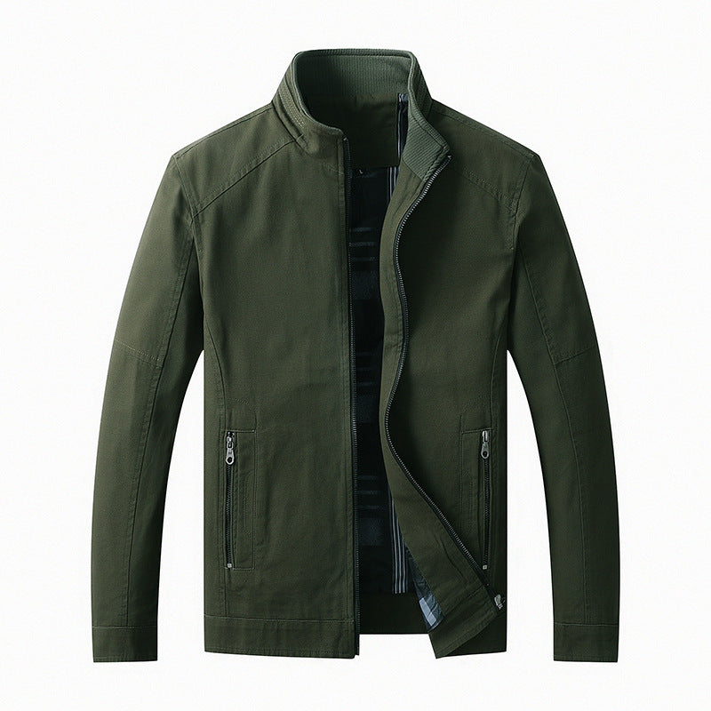Herren funktionaler Canvas-Zip-Blouson mit Stehkragen und verdeckten Reißverschlusstaschen Shop Nory