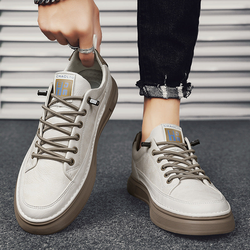 Herren Lederoptik-City-Sneaker mit gepolstertem Fersenkragen und langlebiger Plateau-Gummisohle Shop Nory