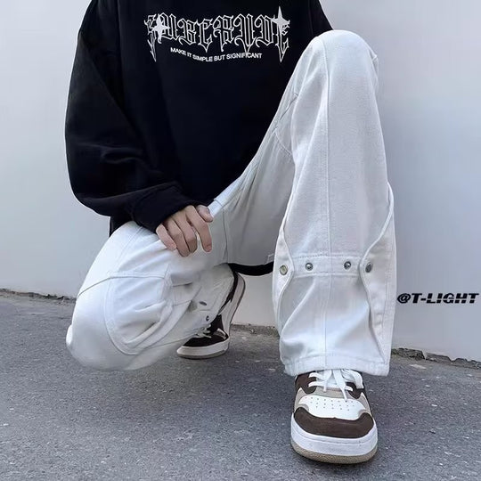 Damen Lässige Weitgeschnittene Chino-Hose Shop Nory