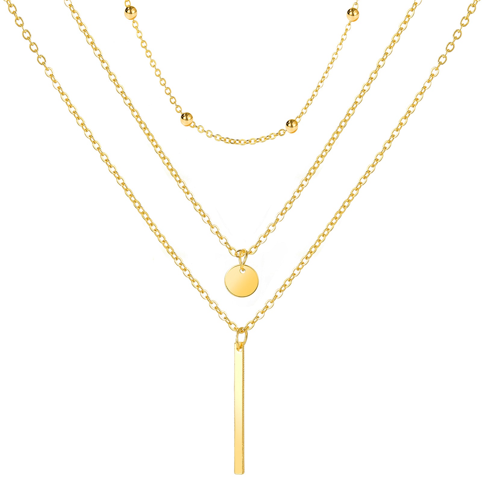 Damen mehrlagige Halskette mit eleganten Anhängern Shop Nory