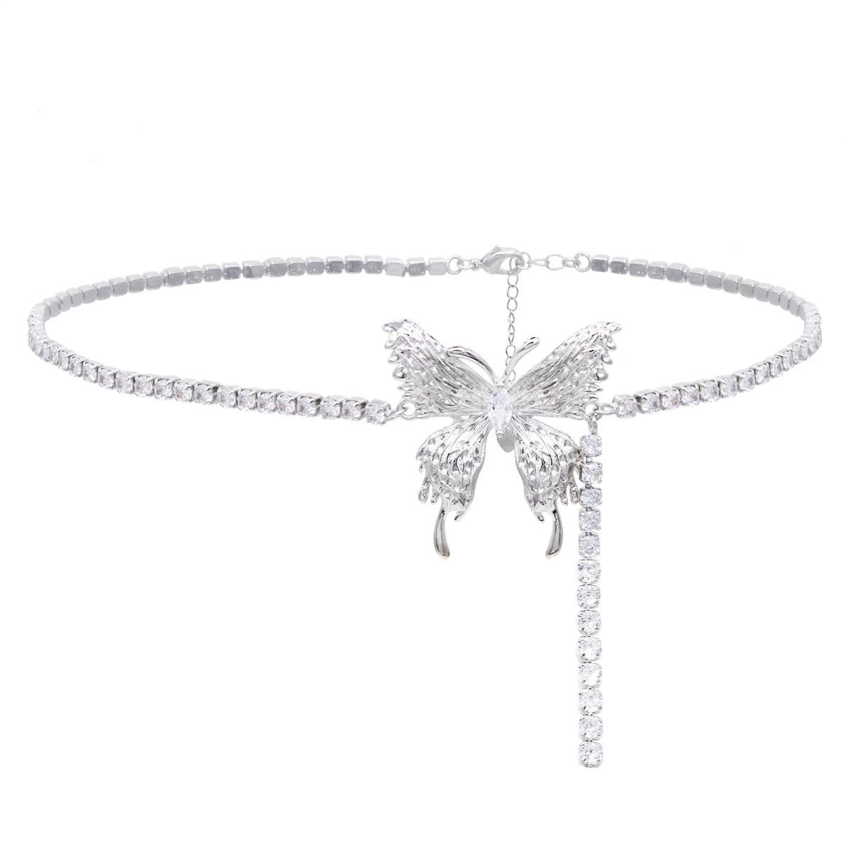 Damen Eleganter Choker mit kunstvollem Schmetterlingsdesign und funkelnden Kristallen Shop Nory