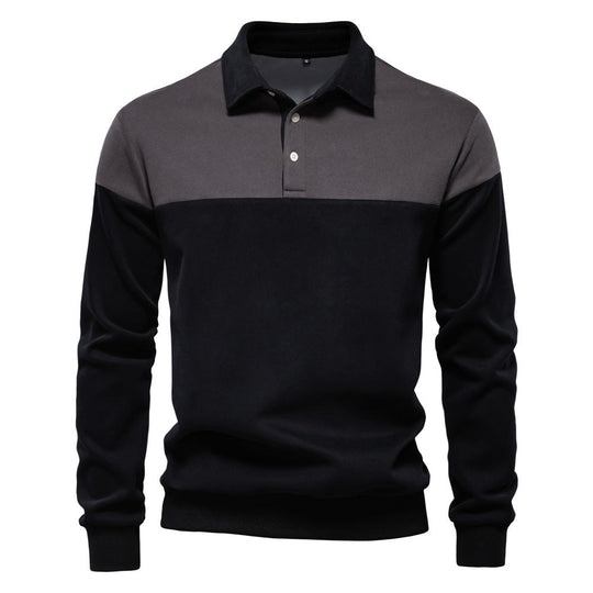 Herren Langarm Poloshirt mit modernen Farbapplikationen und hochwertigem Stoff
