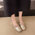 Damen Elegante Absatzschuhe mit Glitzerkette