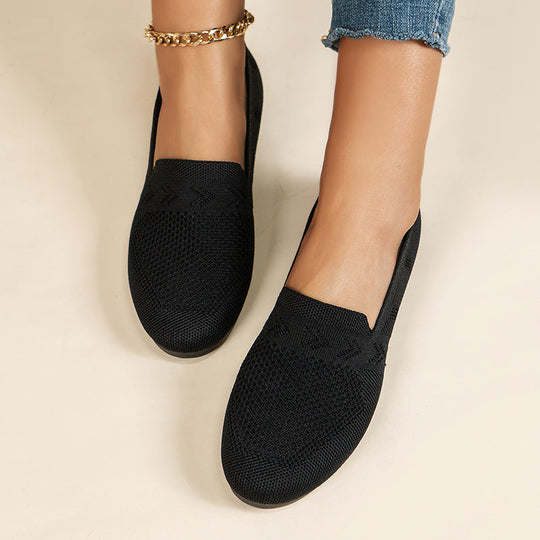 Damen Atmungsaktive Slip-On Sneakers mit flexiblem Strickdesign