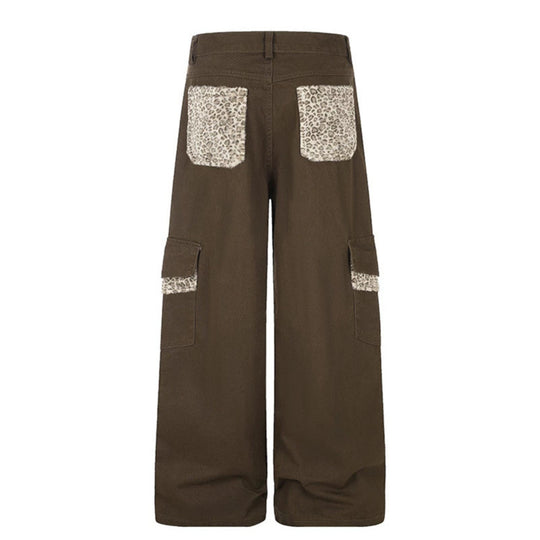 Damen Weite Cargo-Hose mit hoher Taille, großen Klappentaschen und Fellbesatz Shop Nory