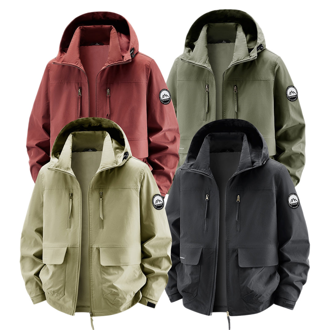 Herren Technische Kapuzen-Fieldjacke mit wasserabweisender Membran und Mehrfachtaschen Shop Nory