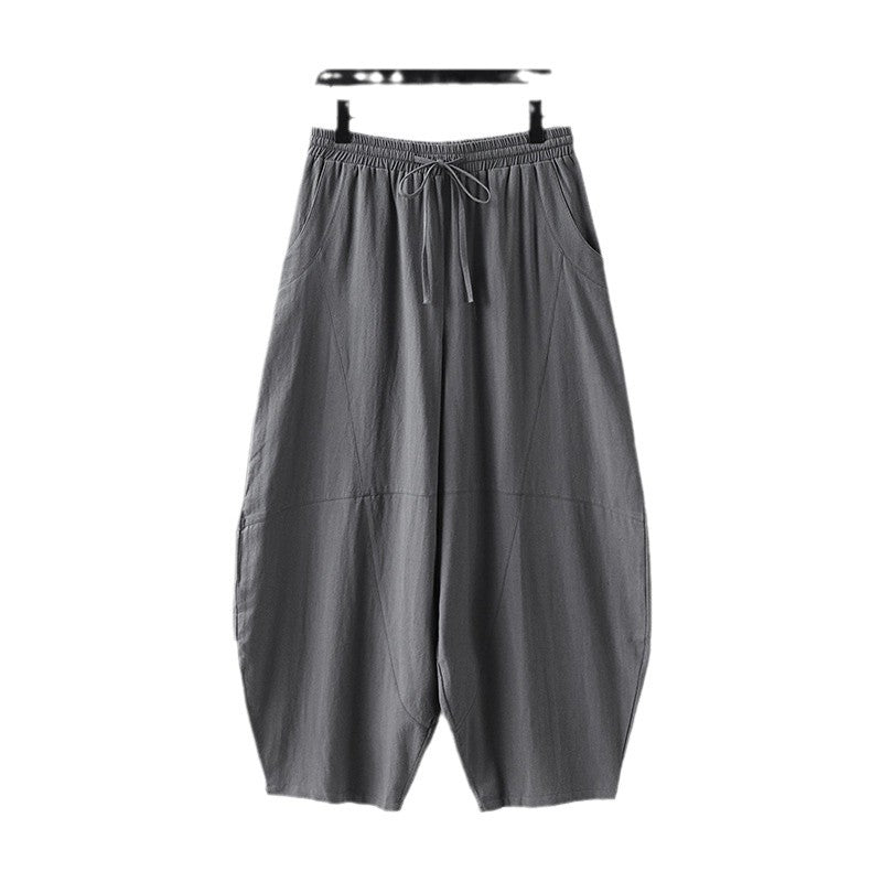Damen weite Haremshose aus leichtem Satin mit Tunnelzug und seitlichen Taschen Shop Nory