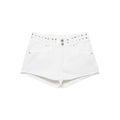 Damen stilvolle Shorts mit metallischen Details und hohem Bund Shopnory