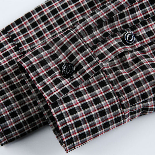 Herren Boxy-Overshirt im feinkarierten Muster mit durchgehender Knopfleiste und aufgesetzter Brusttasche Shop Nory